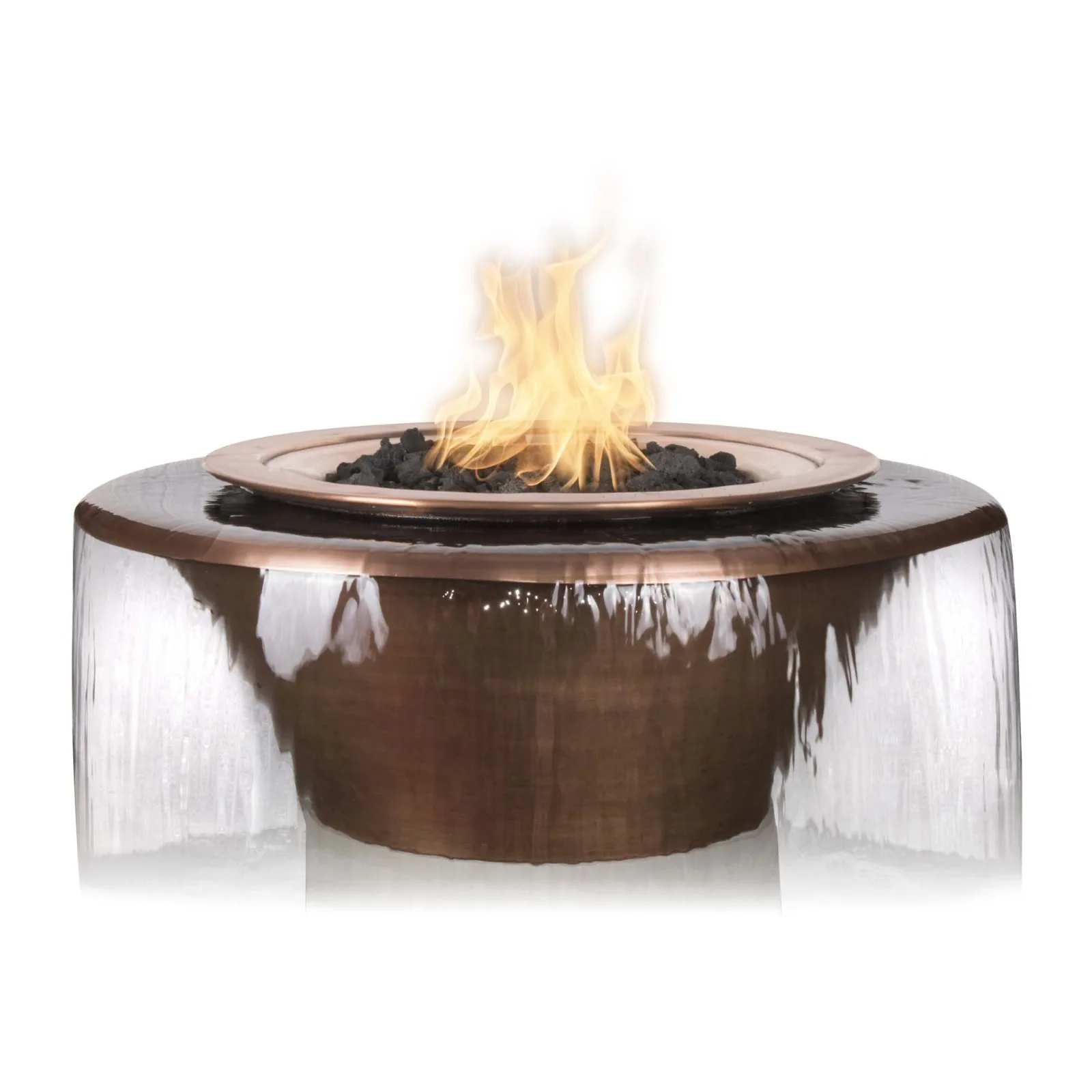 Fuente prefabricada redonda con fuego y agua