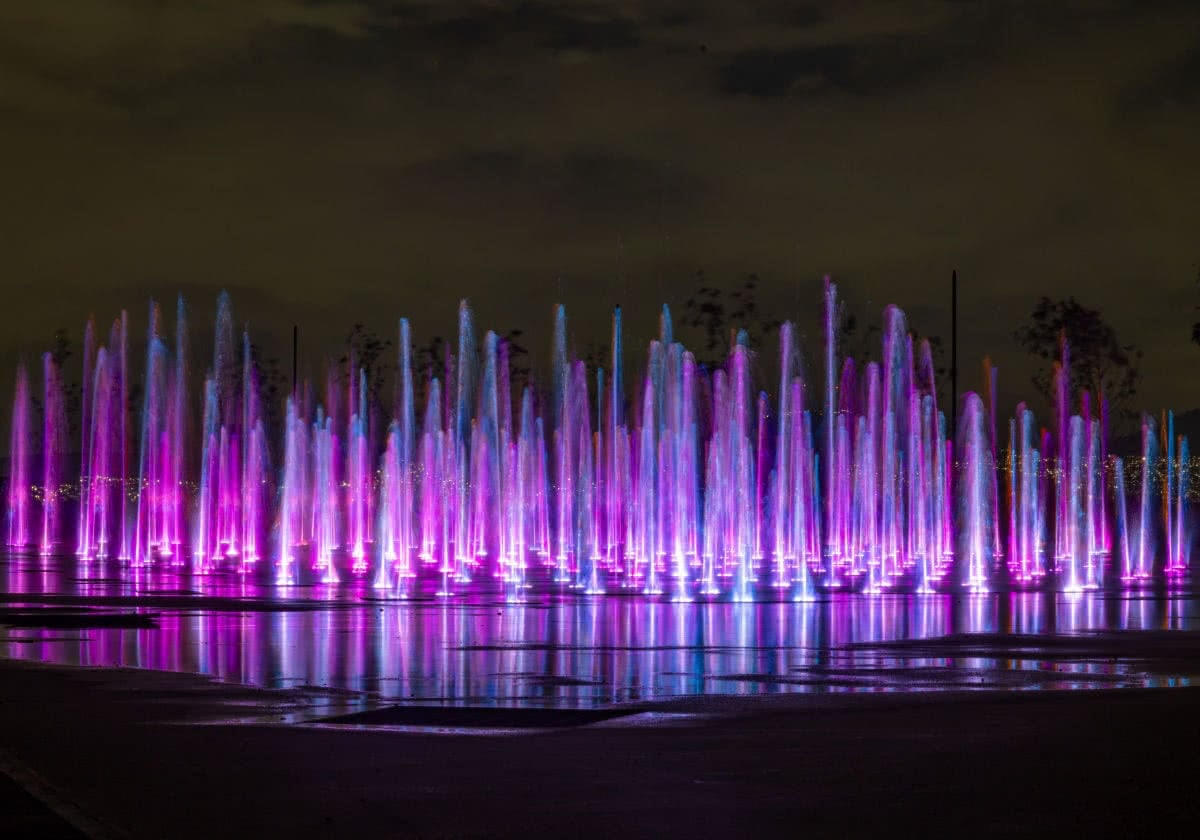 Fuente multimedia en el lago de la republica en saltillo