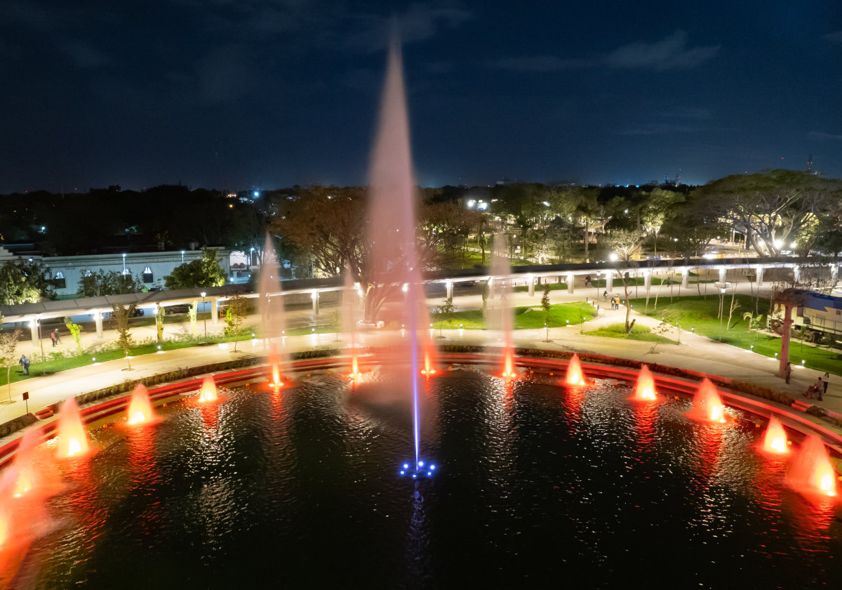 fire pit fuente de agua y fuego